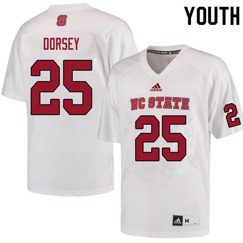Youth #25 Titus Dorsey NC State Wolfpack College Football Jerseys Sale-White